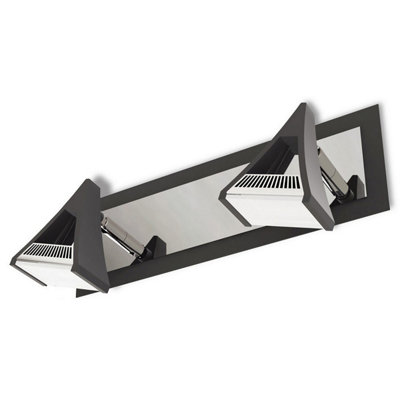 Luminosa Lighting Luminosa Filippo Linear Spot Light 2 Light Led 10W 3000K900LmMatt Black/polished Chrome from B&Q