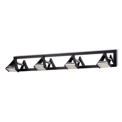 Luminosa Lighting Luminosa Filippo Linear Spot Light 4 Light Led 20W 3000K1750LmMatt Black/polished Chrome from B&Q