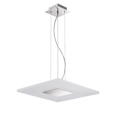 Luminosa Lighting Luminosa Notte Pendant 28W Led Square 3000K1700LmPolished Chrome/frosted Acrylic from B&Q