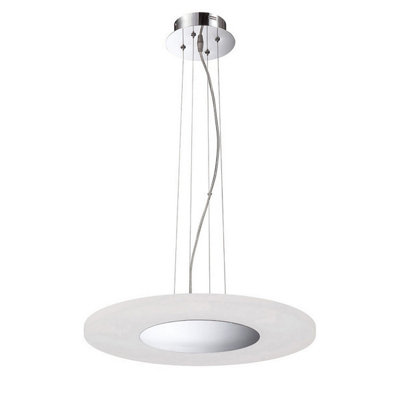 Luminosa Lighting Luminosa Notte Pendant 28W Led Round 3000K1800LmPolished Chrome/frosted Acrylic from B&Q