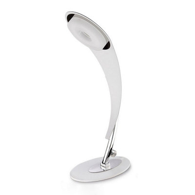 Luminosa Lighting Luminosa Tess Table Lamp 5W Led 3000K450LmMatt White/frosted Acrylic/polished Chrome3Yrs Warranty from B&Q
