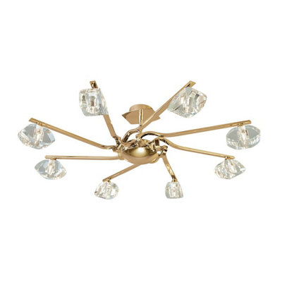 Luminosa Lighting Luminosa Alfa Semi Flush 8 Light G9 French Gold from B&Q