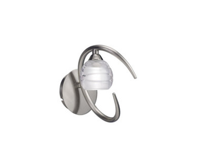 B&Q -  Luminosa Loop Wall Lamp Switched 1 Light G9 EcoSatin Nickel