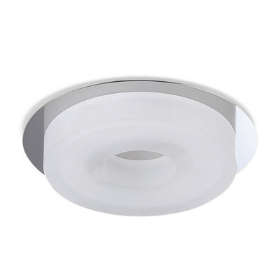 Luminosa Lighting Luminosa Marcel Recessed Down Light 6W Led Round 3000K Ip44550LmPolished Chrome/frosted AcrylicDriver Included from B&Q