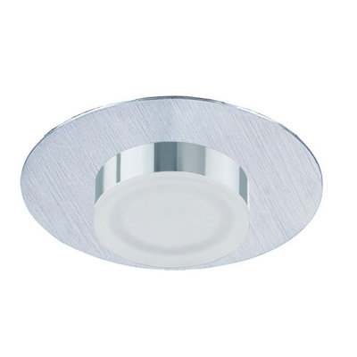 Luminosa Lighting Luminosa Marcel Recessed Down Light 4W Led Round 3000K Ip44360LmSatin Aluminium/chromeDriver Included from B&Q