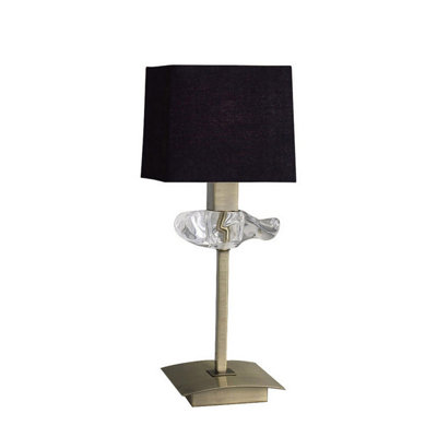 Luminosa Lighting Luminosa Akira Table Lamp 1 Light E14Antique Brass With Black Shade from B&Q
