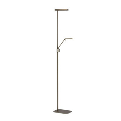 Luminosa Lighting Luminosa Phuket Floor Lamp 2 Light 21W Down 7W Up Led 3000K3000LmTouch DimmerSatin Nickel3Yrs Warranty from B&Q