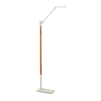 Luminosa Lighting Luminosa Phuket Floor Lamp 1 Light 7W Led 3000K600LmTouch DimmerMatt White / Beech3Yrs Warranty from B&Q