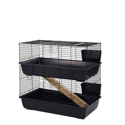 B&Q -  Rabbit 100 Double Cage Indoor For Rabbits & Guinea Pigs