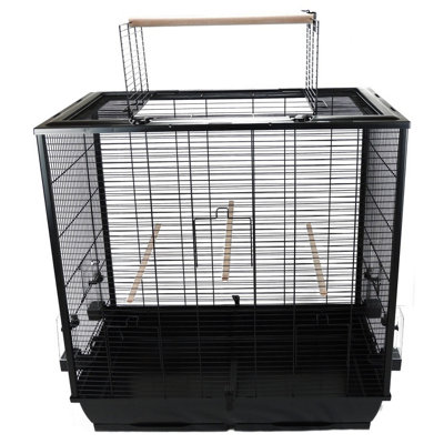 Little Friends The Waldorf Bird Cage With Opening Top And Perches - Black