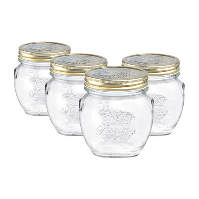 Bormioli Rocco Quattro Stagioni Glass Preserving Jars - Clear - Pack Of 4 500Ml