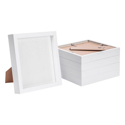 Nicola Spring 8 X 8" Photo Frames3D Photo Frame Picture Frame Box Portrait Display Case With Spacer (22.5 X 22.5Cm) X5 from B&Q