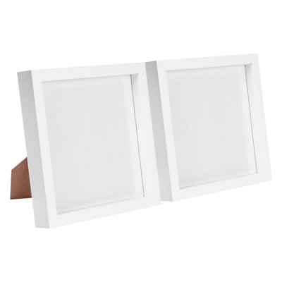 Nicola Spring 8 X 8" Photo Frames3D Photo Frame Picture Frame Box Portrait Display Case With Spacer (22.5 X 22.5Cm) X2 from B&Q