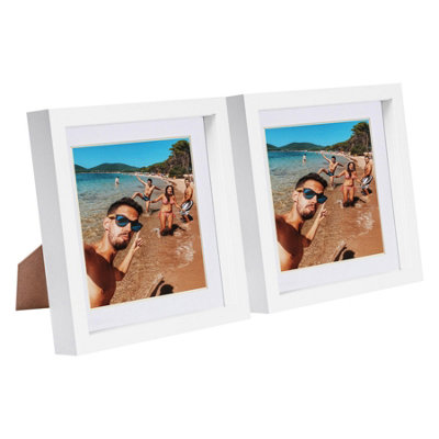 Nicola Spring 8 X 8" Photo FramesWhite Mount 3D Photo Frame Picture Frame Box Portrait Display Case & Spacer (22.5 X 22.5Cm) X2 from B&Q