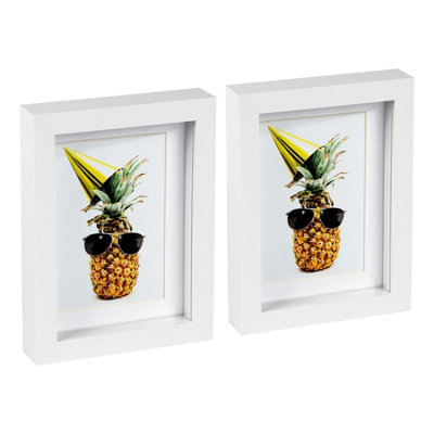 Nicola Spring 5 X 7" Photo FramesWhite Mount 3D Photo Frame Picture Frame Box Portrait Display Case & Spacer (20 X 15Cm) X2 from B&Q