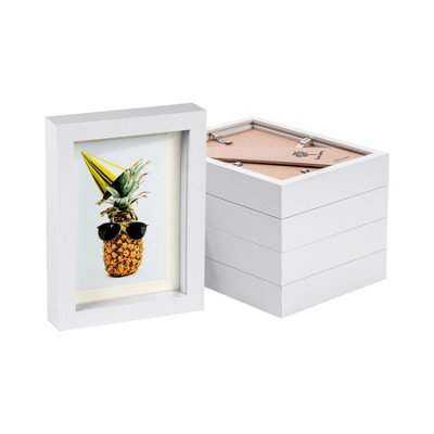 Nicola Spring 5 X 7" Photo FramesIvory Mount 3D Photo Frame Picture Frame Box Portrait Display Case & Spacer (20 X 15Cm) X5 from B&Q