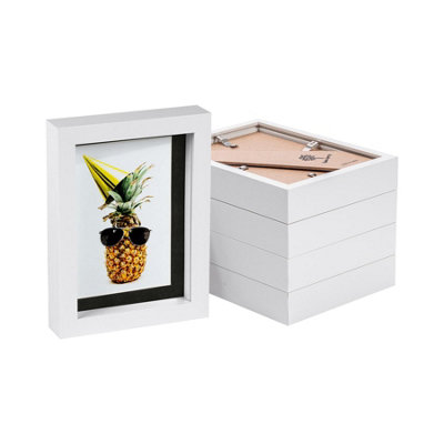 Nicola Spring 5 X 7" Photo FramesBlack Mount 3D Photo Frame Picture Frame Box Portrait Display Case & Spacer (20 X 15Cm) X5 from B&Q
