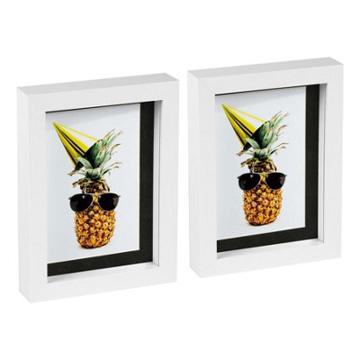 Nicola Spring 5 X 7" Photo FramesBlack Mount 3D Photo Frame Picture Frame Box Portrait Display Case & Spacer (20 X 15Cm) X2 from B&Q