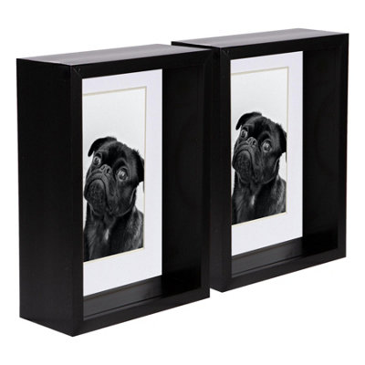 Nicola Spring 5 X 7" Deep Photo FramesBlack/white Mount3D Deep Box Picture Frame Display Case (20 X 15Cm) X2 from B&Q