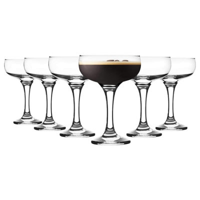 LAV Glassware Lav 6X Misket Espresso Martini Glasses235Ml Espresso Margarita Champagne Cocktail Gin Wine Drinking Party Coupe Glass Set from B&Q