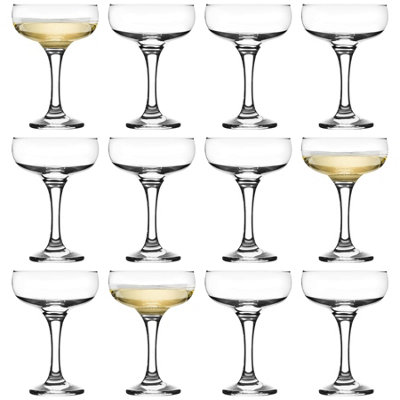 LAV Glassware Lav 12X Misket Glass Champagne Saucers235Ml Vintage Glass Espresso Martini Prosecco Wine Gin Coupe Glasses Gift Set from B&Q