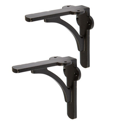 B&Q -  Hammer & Tongs Curved Iron Shelf BracketD100mmBlackPack Of 2