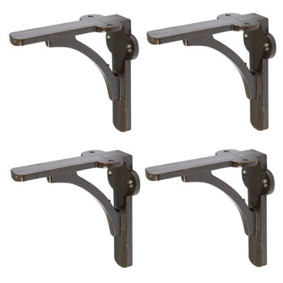 Hammer And Tongs Hammer & Tongs Curved Iron Shelf Bracket - D100mm - Raw - Pack Of 4