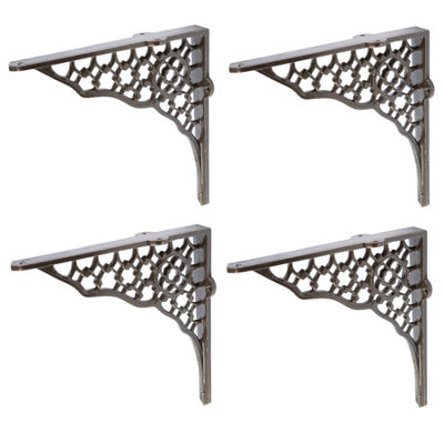 Hammer And Tongs Hammer & Tongs Honeycomb Iron Shelf Bracket - D205mm - Raw - Pack Of 4