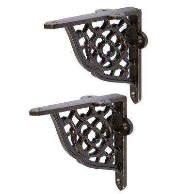 Hammer and Tongs Hammer & Tongs Honeycomb Iron Shelf BracketD100mmRawPack Of 2 from B&Q