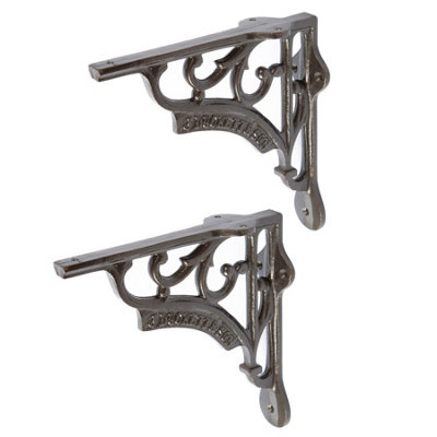 Hammer And Tongs Hammer & Tongs Ornate Iron Shelf Bracket - D150mm - Raw - Pack Of 2