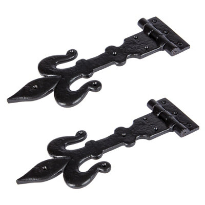 B&Q -  Hammer & Tongs Fleur De Lis T-HingeW310mmBlackPack Of 2