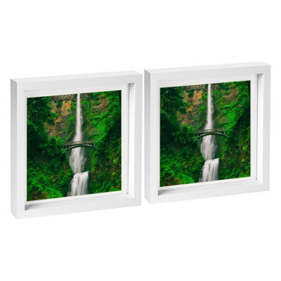 Nicola Spring 10 X 10" Photo FramesWhite Mount 3D Photo Frame Picture Frame Box Portrait Display Case & Spacer (53 X 53Cm) X2 from B&Q
