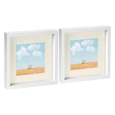 Nicola Spring 10 X 10" Photo FramesIvory Mount 3D Photo Frame Picture Frame Box Portrait Display Case & Spacer 6 X 6" Mount X2 from B&Q