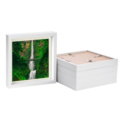 B&Q -  10 X 10" Photo FramesIvory Mount 3D Photo Frame Picture Frame Box Portrait Display Case & Spacer 8 X 8" Mount X5