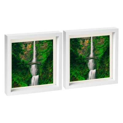 Nicola Spring 10 X 10" Photo FramesIvory Mount 3D Photo Frame Picture Frame Box Portrait Display Case & Spacer 8 X 8" Mount X2 from B&Q