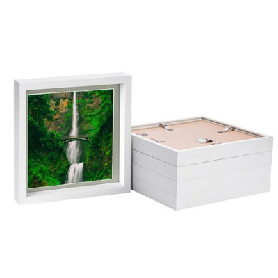 Nicola Spring Grey X 10" Photo Frames - Mount 3D Photo Frame Picture Frame Box Portrait Display Case & Spacer (53 X 53Cm) X5 Size 10