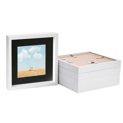 Nicola Spring 10 X 10" Photo FramesBlack Mount 3D Photo Frame Picture Frame Box Portrait Display Case & Spacer 6 X 6" Mount X5 from B&Q