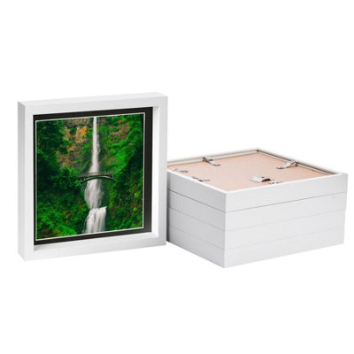 Nicola Spring 10 X 10" Photo FramesBlack Mount 3D Photo Frame Picture Frame Box Portrait Display Case & Spacer 8 X 8" Mount X5 from B&Q