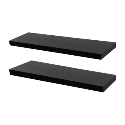 Harbour Housewares 100Cm Floating Wall Shelves- BlackPhoto Gallery Bookshelf Wall Shelves For Storage & DisplaySet Of 2 from B&Q