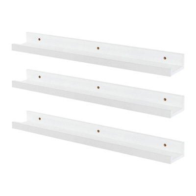 Harbour Housewares 6X Floating Picture Ledge ShelvesWhite 57Cm Mdf Wall Mounted Display For PhotosFrames & Décor from B&Q