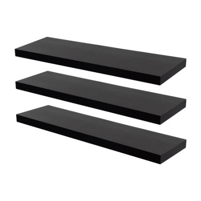 Harbour Housewares Black 80Cm Modern Floating Shelves - Pack Of Three - Image 4