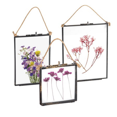 Nicola Spring 3Pc Hanging Metal Photo Frames Gallery SetBlackPicture Frame Wall Mounted Frame With Rope from B&Q