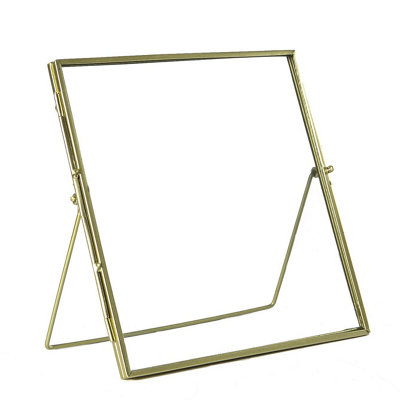 Nicola Spring 5X Standing Metal Photo Frames - 8" X 8" - Picture Frame Freestanding Frame Display Poster Frame Gold