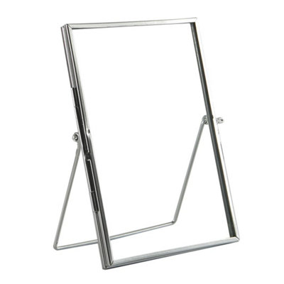 Nicola Spring 5X Standing Metal Photo Frames - 5" X 7" - Picture Frame Freestanding Frame Display Poster Frame Silver