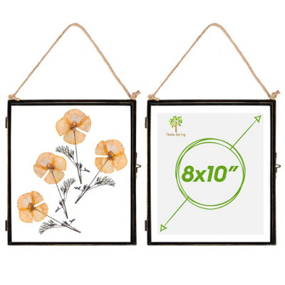 Nicola Spring 2X Hanging Metal Photo Frames8" X 10"BlackPicture Frame Wall Mounted Frame With Rope from B&Q