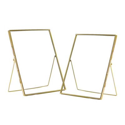 Nicola Spring Standing Metal Photo Frames8" X 10"GoldPicture Frame Freestanding Frame Display Poster FrameSet Of 2 from B&Q