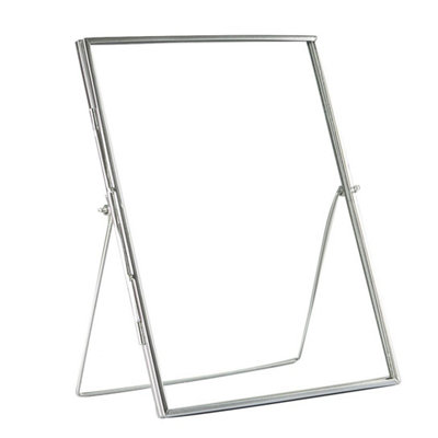 Nicola Spring 5X Standing Metal Photo Frames - 8" X 10" - Picture Frame Freestanding Frame Display Poster Frame Silver