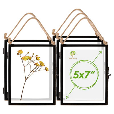 Nicola Spring 5X Hanging Metal Photo Frames5" X 7"BlackPicture Frame Wall Mounted Frame With Rope from B&Q