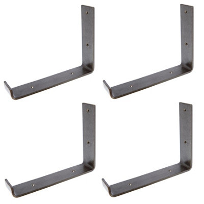 Hammer and Tongs Hammer & Tongs Scaffold Board Iron Shelf BracketD235mmRawPack Of 4 from B&Q