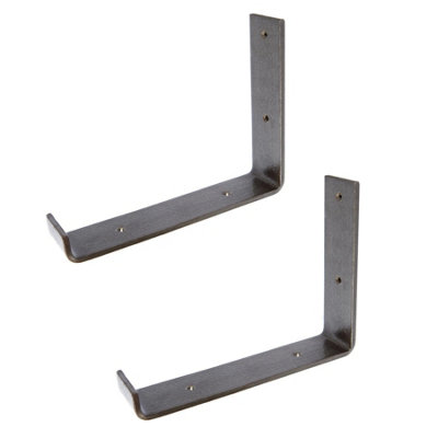 Hammer And Tongs Hammer & Tongs Scaffold Board Iron Shelf Bracket - D235mm - Raw - Pack Of 2